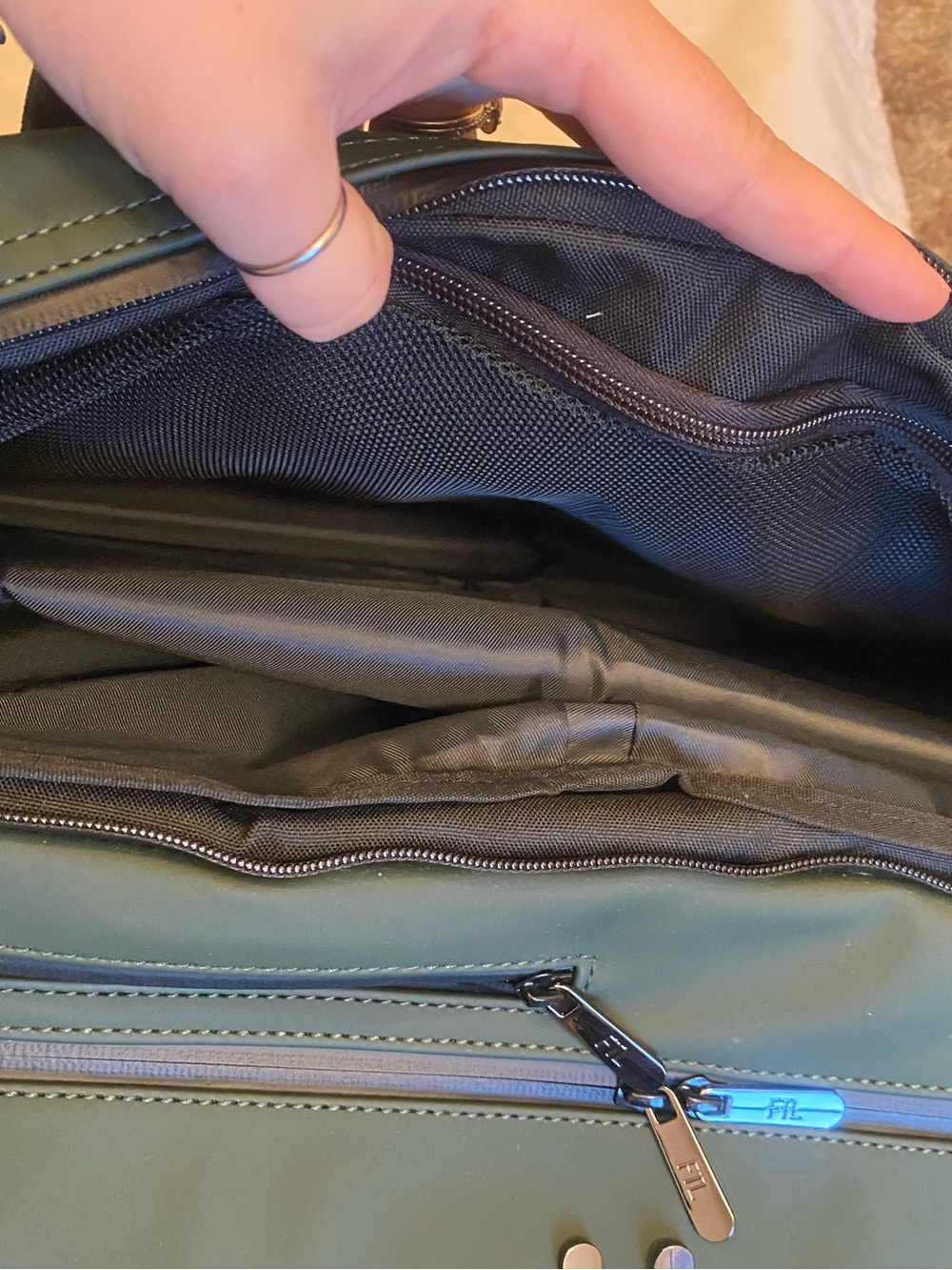 Forest Green FTL Duffel Bag Minimalist Travel Carry Sturdy For the Love - Picture 6 of 8